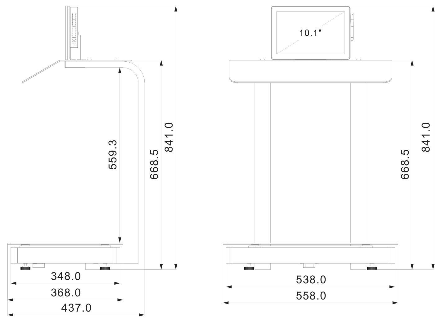 RCY2010 mechanical dimensions