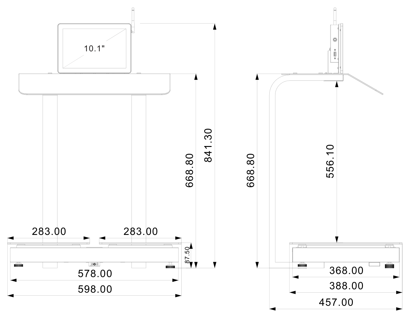 RCY2020 mechanical dimensions