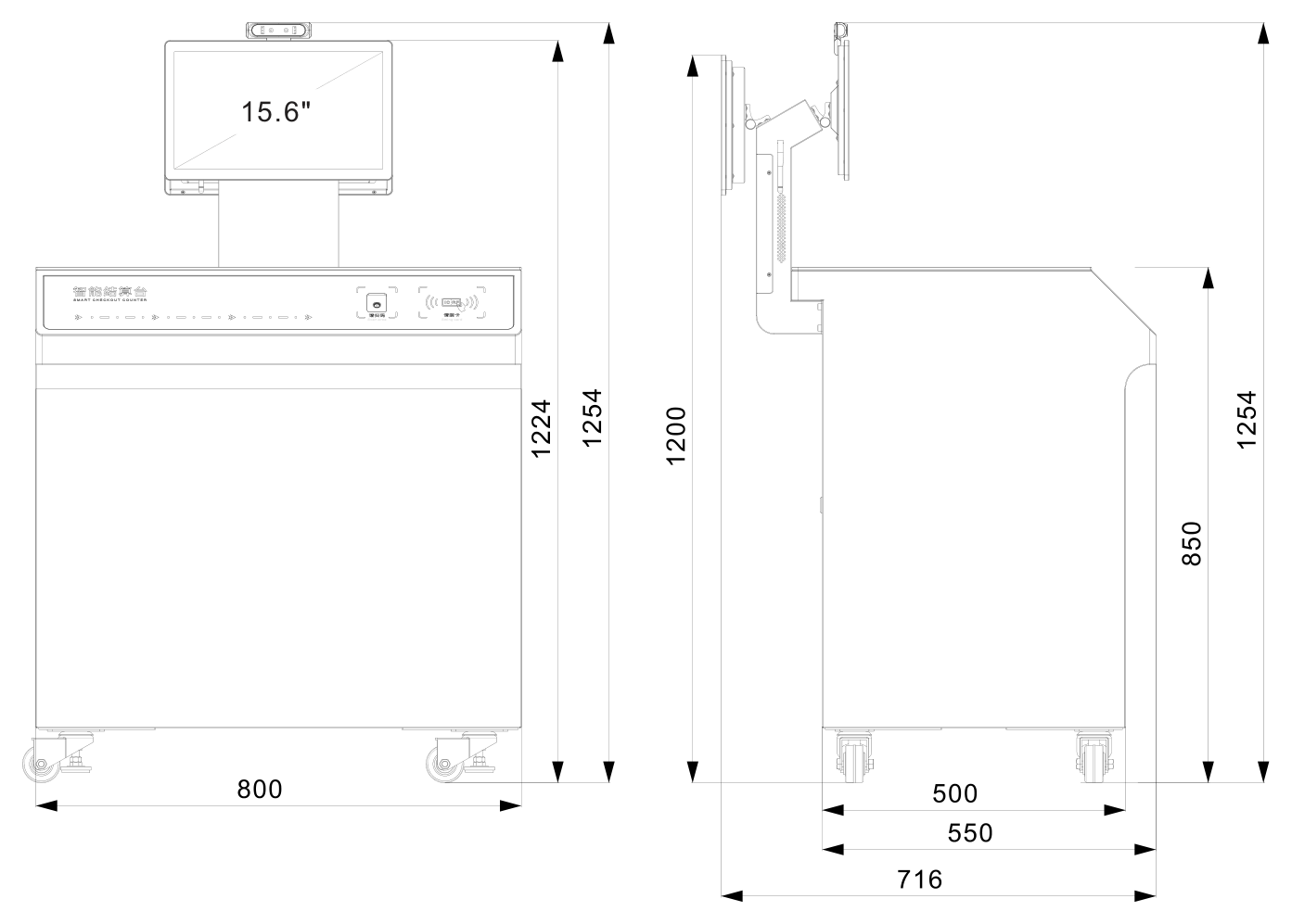 RCY3401 mechanical dimensions