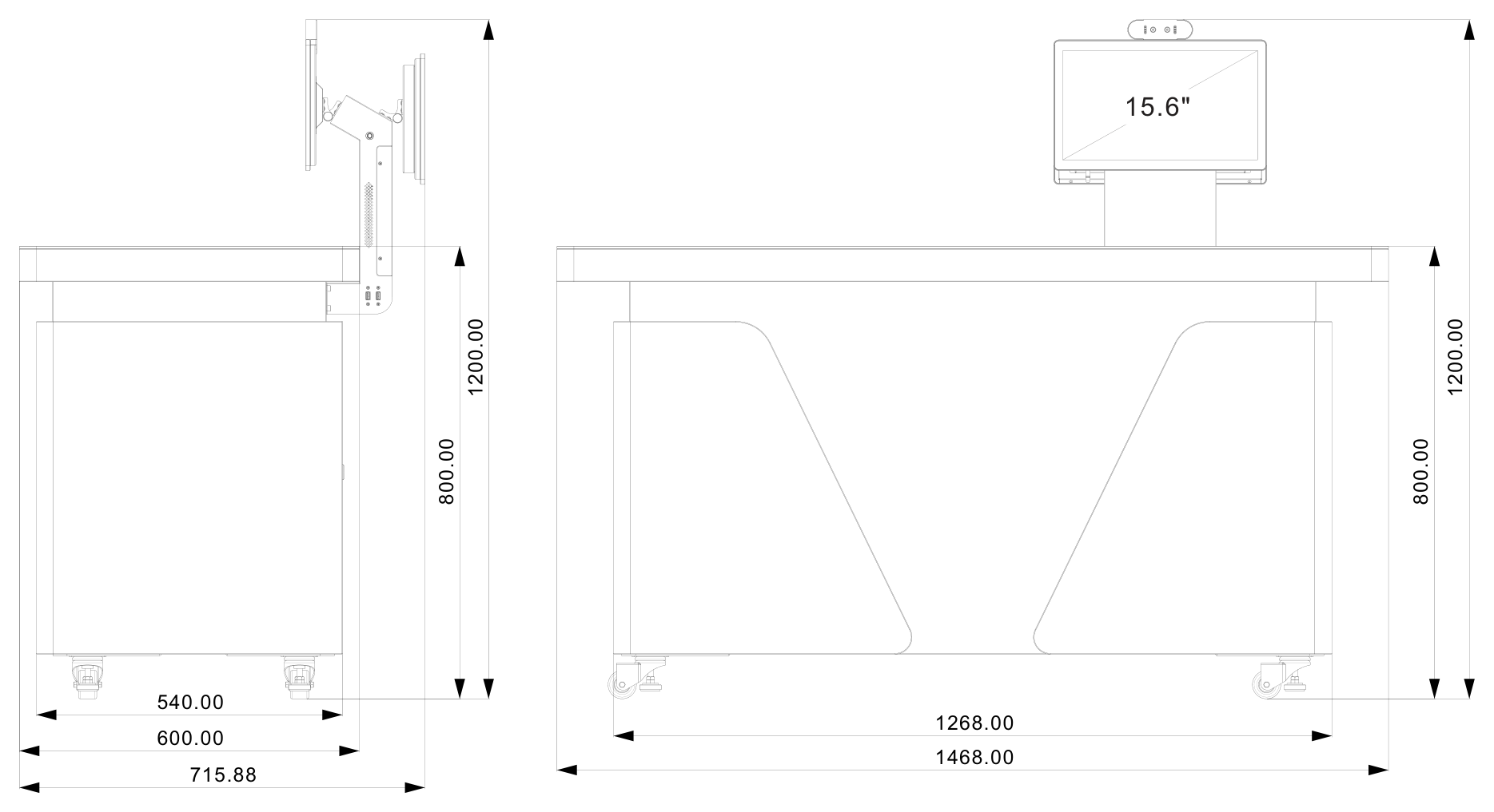 RCY3402 mechanical dimensions