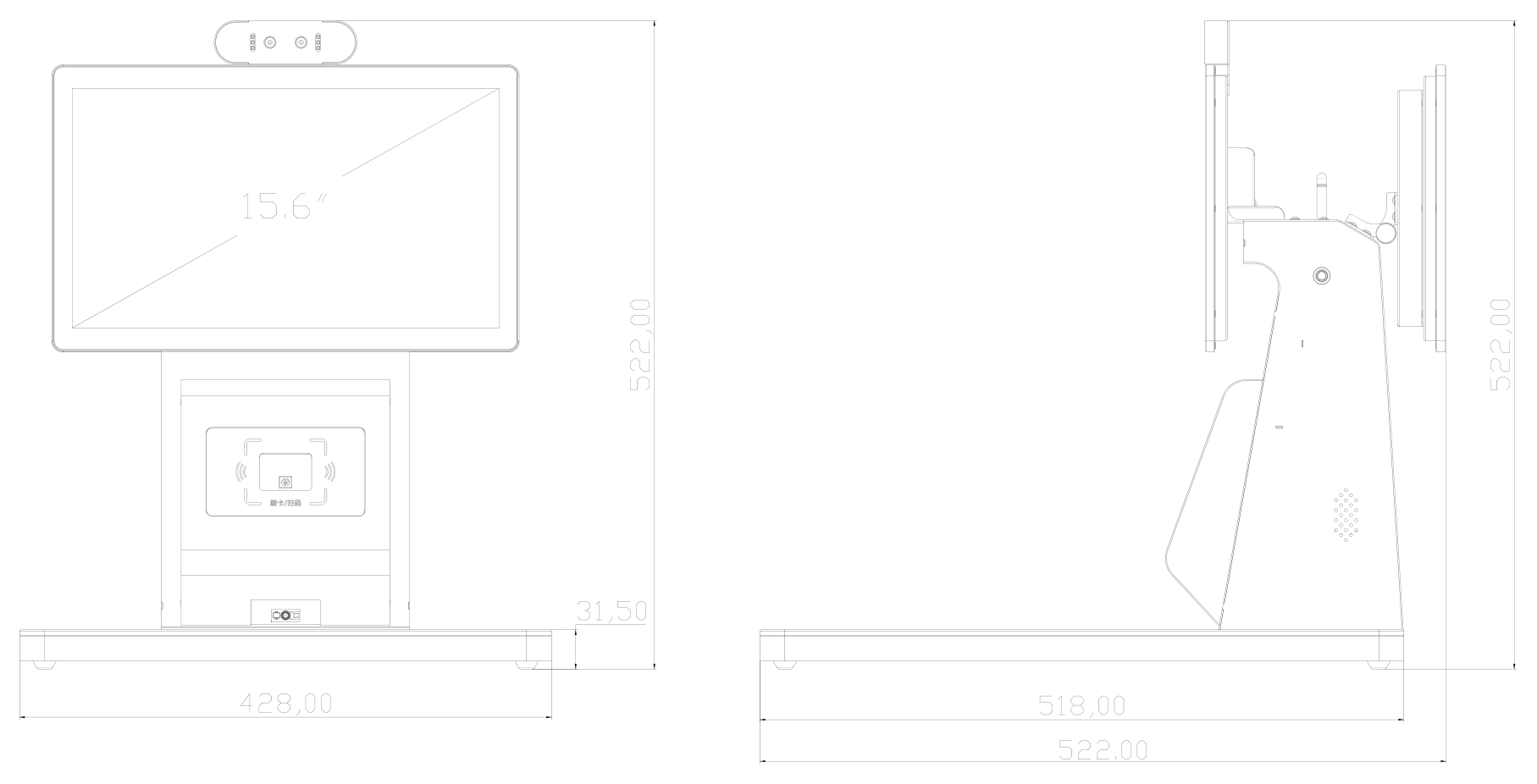 RCY3403 mechanical dimensions