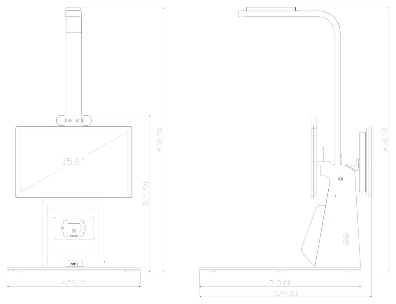 RCY3405 mechanical dimensions