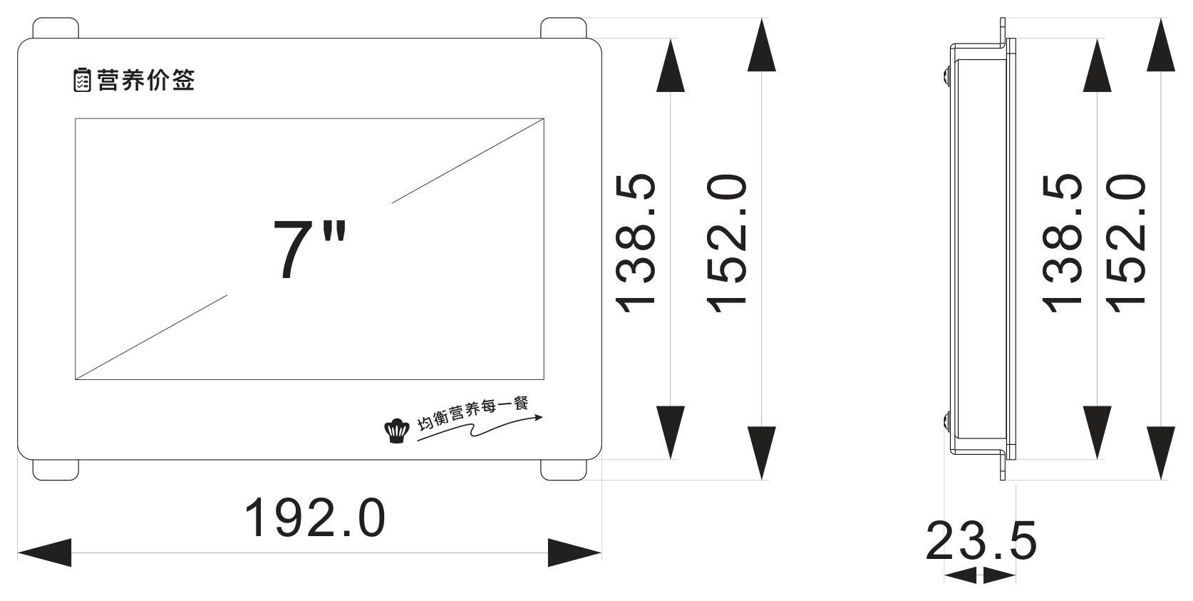 RCY3601 mechanical dimensions