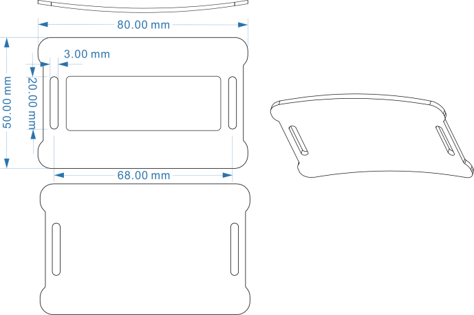 RGW-YX8050 Curved-Surface Conformal On-Metal Tag mechanical dimensions