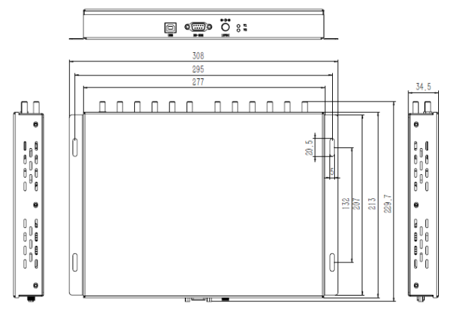 RU6512 / RU6518 mechanical dimensions