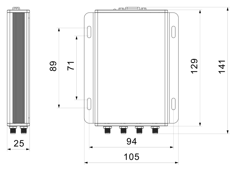 RU6601 / RU6602 / RU6604 / RU6608 mechanical dimensions