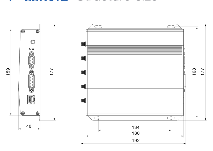 RU6801 / RU6805 / RU6810 / RU6815 mechanical dimensions